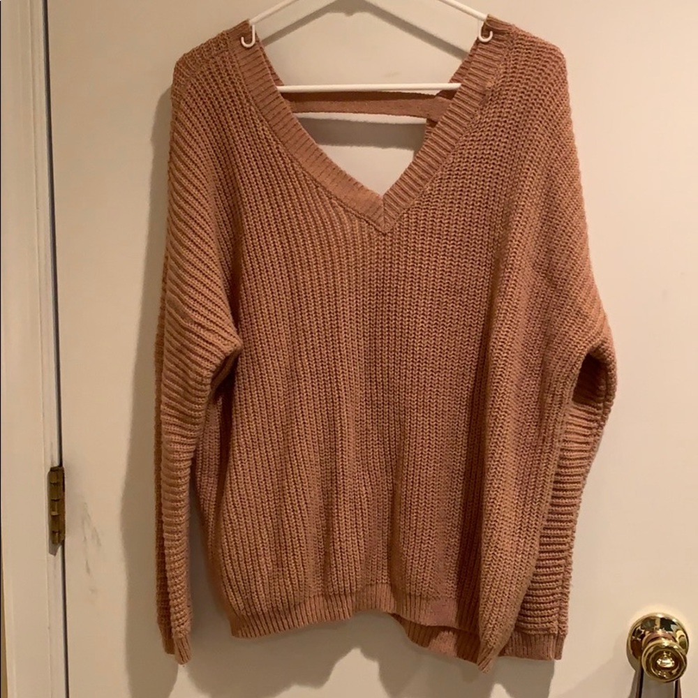 v neck sweater with deep v back